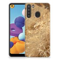 Samsung Galaxy A21 | TPU | Siliconen hoesje | Marmer Creme