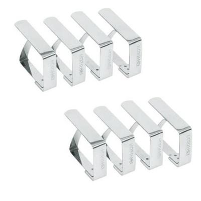Tafelkleed klem - 12x - RVS - 5 x 4 cm - tafelzeil klemmen