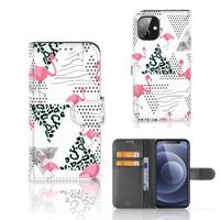 Apple iPhone 12 Mini | Telefoonhoesje | Met pasjeshouder | Flamingo Triangle