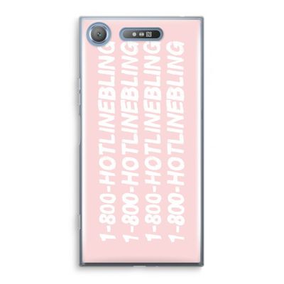 Hotline bling pink: Sony Xperia XZ1 Transparant Hoesje
