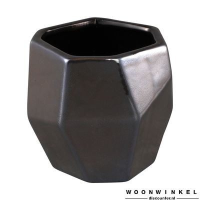 Davis Silver ceramic pot nordic shape S