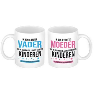 Trotse moeder en vader van de leukste kinderen  - Vaderdag en moederdag cadeau   -