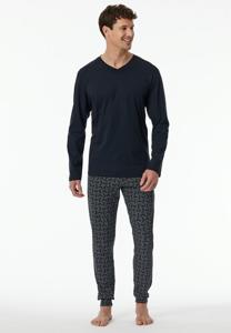 Schiesser Schiesser Pyjama Long nightblue 181922 54/XL