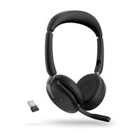 Jabra Evolve2 65 Flex Link380a MS + Ladepad On Ear headset Computer Bluetooth Stereo Zwart Noise Cancelling Headset, Microfoon uitschakelbaar (mute), - thumbnail