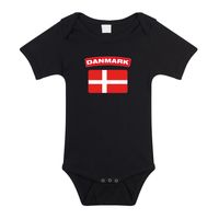 Danmark / Denemarken landen rompertje met vlag zwart voor babys 92 (18-24 maanden)  - - thumbnail