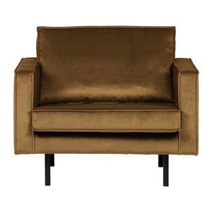 BePureHome Rodeo Fauteuil - Velvet - Honinggeel