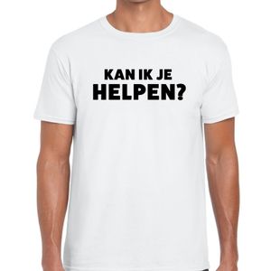 Kan ik je helpen beurs/evenementen t-shirt wit heren