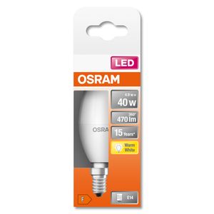 OSRAM 4058075431072 LED-lamp Energielabel F (A - G) E14 Kaars 4.9 W = 40 W Warmwit (Ø x l) 37 mm x 100 mm 1 stuk(s)