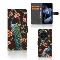 OnePlus 13 | Telefoonhoesje | Met pasjeshouder | Pauw met Bloemen