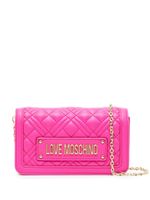Love Moschino sac à bandoulière matelassé à plaque logo - Rose