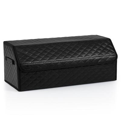 Met Leer Beklede Opbergbak voor Laarzen met Deksel Opvouwbare Opbergdoos Geschikt voor SUV's Kamperen 30 x 69 x 27,5 cm