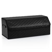 Met Leer Beklede Opbergbak voor Laarzen met Deksel Opvouwbare Opbergdoos Geschikt voor SUV's Kamperen 30 x 69 x 27,5 cm