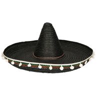 Zwarte Mexicaanse sombrero 60 cm voor volwassenen