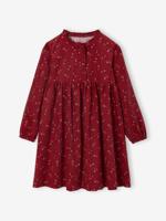 Jurk in fluweel / velours met print voor meisjes terracottategel