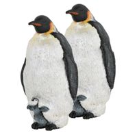 Set van 2x stuks plastic speelgoed figuur keizer pinguin 4 cm