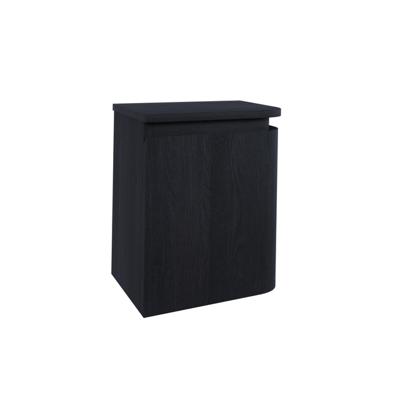 Thebalux Epoch Toiletmeubel - 36x35x41cm - ronding rechts - hoek links - 1 deur - topblad - zonder kraangat - Chocolate 9TT35137C