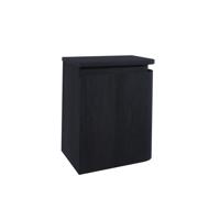 Thebalux Epoch Toiletmeubel - 36x35x41cm - ronding rechts - hoek links - 1 deur - topblad - zonder kraangat - Chocolate 9TT35137C