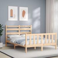 Bedframe met hoofdbord massief hout