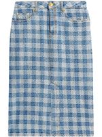 AMI Paris minijupe en jean à carreaux vichy - Bleu