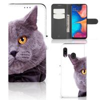 Samsung Galaxy A30 | Telefoonhoesje | Met pasjeshouder | Kat