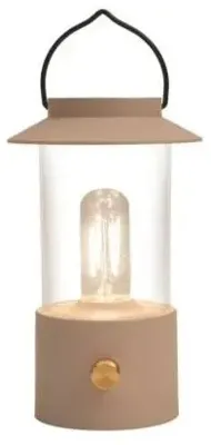 Anna&apos;s Collection draadloze lantaarn warm wit 24 x 9cm, zand