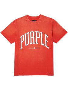 Purple Brand t-shirt en coton à effet usé - Rouge