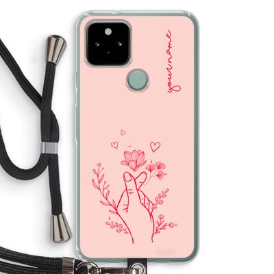 Giving Flowers: Pixel 5 Transparant Hoesje met koord