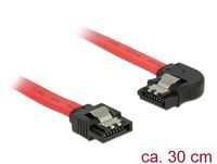 Delock 83963 SATA 6 Gb/s Kabel recht naar links haaks 30cm rood