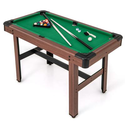 Biljarttafel 122 cm Houten Biljarttafel met Volledige Set Ballen 2 Keuen 2 Krijtjes Driehoek Borstel voor Familiespeelkamer Bar Groen