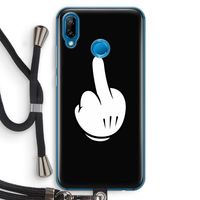 Middle finger black: Huawei P20 Lite Transparant Hoesje met koord