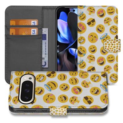 Vrolijk Meerkleurig Emoji Fiesta Bookcase Hoesje voor Google Pixel 10 Pro XL