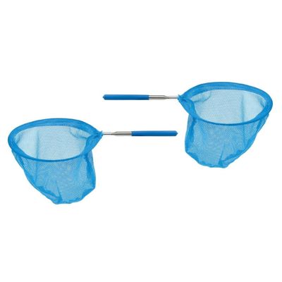 Visnet/schepnet - 2x - neon blauw - metaal - 86 cm