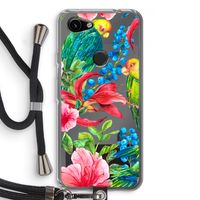 Papegaaien: Pixel 3a Transparant Hoesje met koord