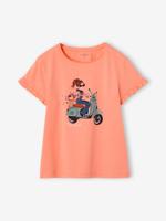 Meisjes T-shirt "fiets" koraal