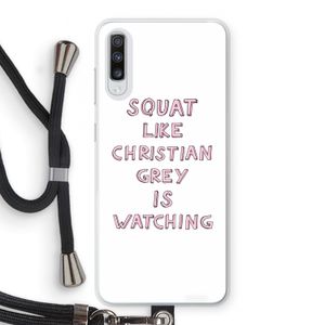 Christian Grey: Samsung Galaxy A70 Transparant Hoesje met koord