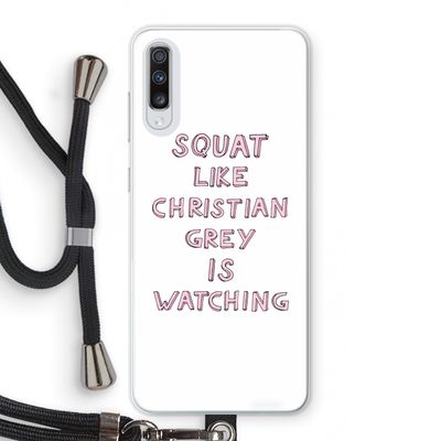 Christian Grey: Samsung Galaxy A70 Transparant Hoesje met koord