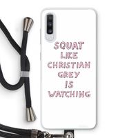 Christian Grey: Samsung Galaxy A70 Transparant Hoesje met koord