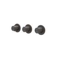 Afbouwdeel IVY Concord Inbouwthermostaat 2 Stopkranen Symmetry Met Ronde Rozetten RVS316 Geborsteld Carbon Black PVD