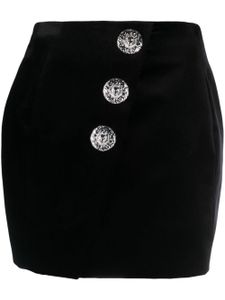 Balmain minijupe en laine mélangée à boutonnière - Noir
