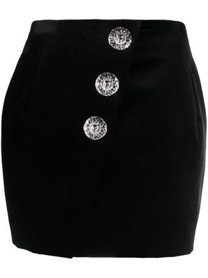 Balmain minijupe en laine mélangée à boutonnière - Noir