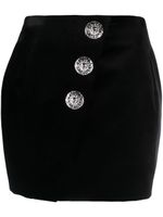 Balmain minijupe en laine mélangée à boutonnière - Noir