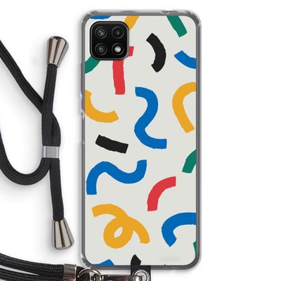 Illustratieve pop 2: Samsung Galaxy A22 5G Transparant Hoesje met koord
