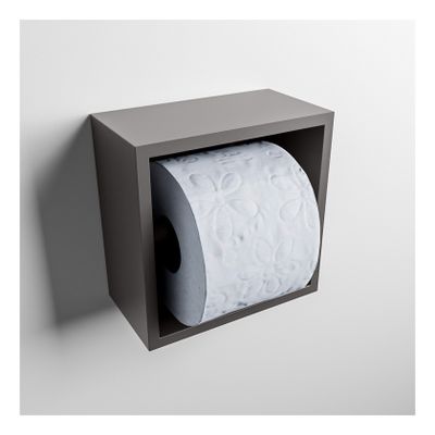 Mondiaz EASY Toiletrolhouder solid surface in- en opbouw 16x16 cm kleur Dark grey