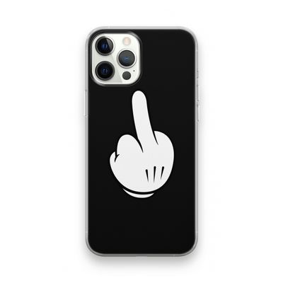 Middle finger black: iPhone 12 Pro Transparant Hoesje
