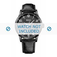 Hugo Boss horlogeband HB-88-1-34-2503 / 1512833 / HB659302458 Leder Zwart 22mm + zwart stiksel