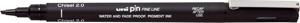 Uni Pin fineliner, schuine punt, 2,0 mm, zwart