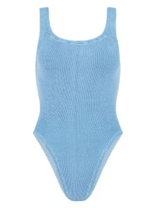 Hunza G maillot de bain à encolure carrée - Bleu