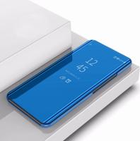 Plating spiegel links en rechts Flip cover met beugel holster voor iPhone 11 Pro (blauw)