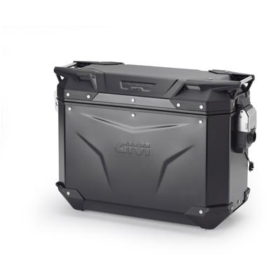 GIVI OBKEV37 Trekker Outback EVO Smart, Topkoffers en zijkoffers voor de moto, Zwart Aluminium Links 37l