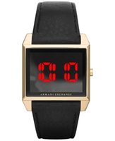 Horlogeband Armani Exchange AX2220 Leder Zwart 22mm